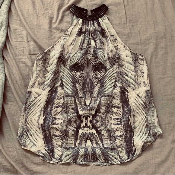 Haute Hippie Freebird Print Silk Halter Top - Picture 7 of 8